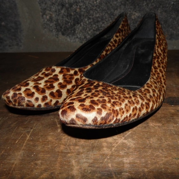 OH! HEALTHY HEELS sz 8.5 leopard cheetah fur low heels comfort - Picture 5 of 7